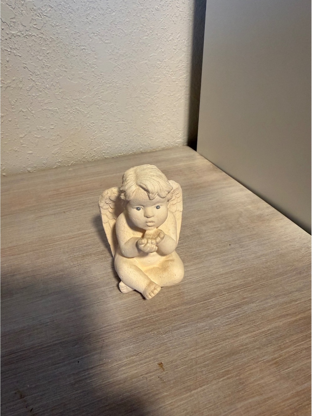 Small RUSS Cream Angel Figurine with Wings, 4.5 Inches Tall